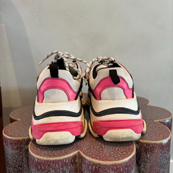 Balenciaga Tri Color Leather And Mesh Triple S Sneaker - Picture 4 of 8